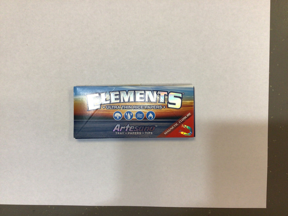 ELEMENTS KING ARTESANO - ROLLING PAPERS W/TIPS/TRAY (15)