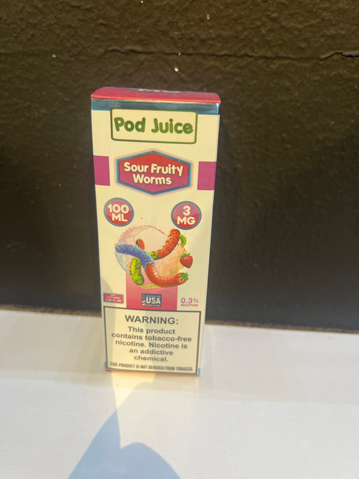 Pod Juice Sour Fruity Worms 3mg