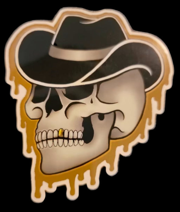 Gold Tooth Skull Sticker