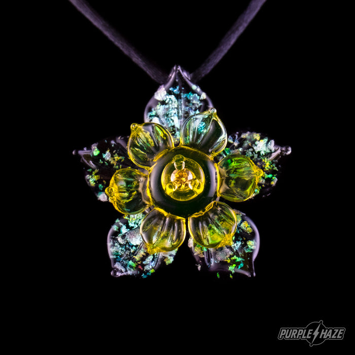 Mars Glass: Spinner Flower Black and Green UV
