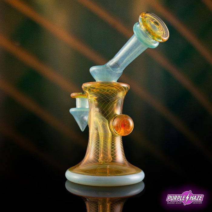 Gatez Glass - Fumicello Jammer w/ Aquarius over White Satin accents