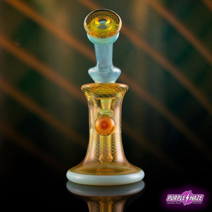 Gatez Glass - Fumicello Jammer w/ Aquarius over White Satin accents