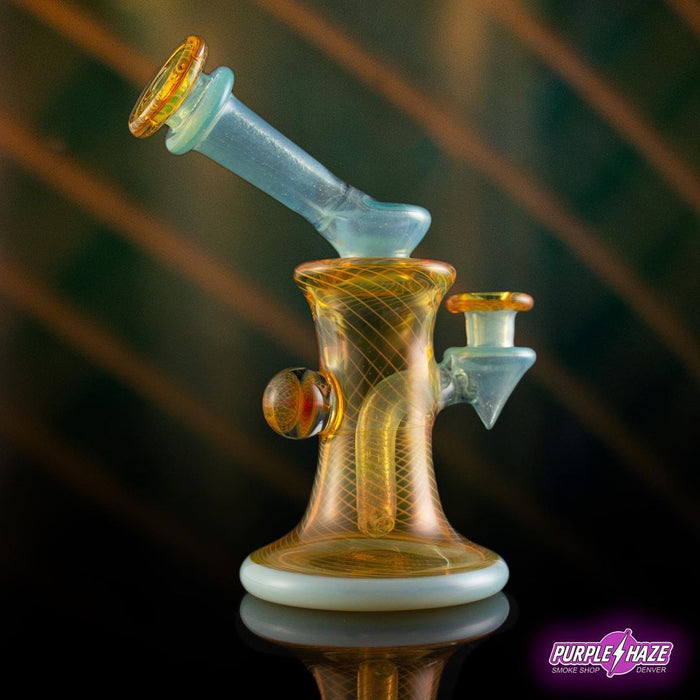 Gatez Glass - Fumicello Jammer w/ Aquarius over White Satin accents