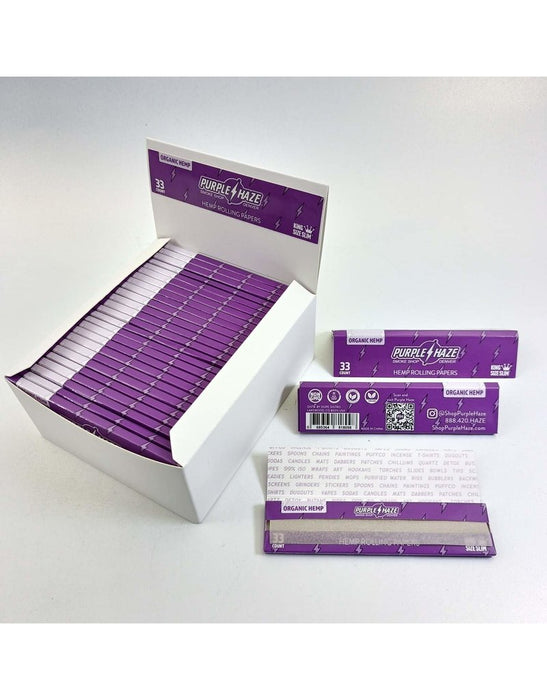 Purple Haze - King Size Slim Organic Hemp Rolling Papers