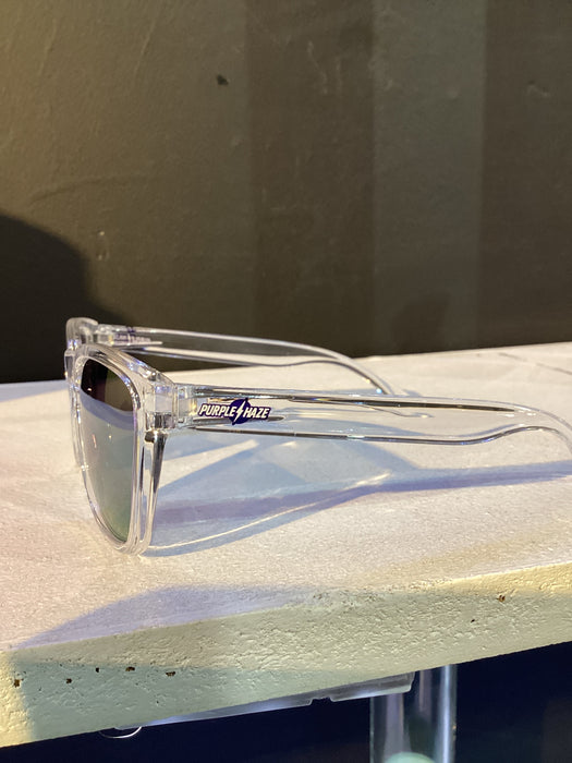 Purple Haze Sunglasses - Clear frame w/ Purple lense