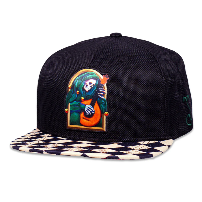 GR Snapback Hat S/M: Stanley Mouse Madolin Jester never Summer Checkerboard Grassroots