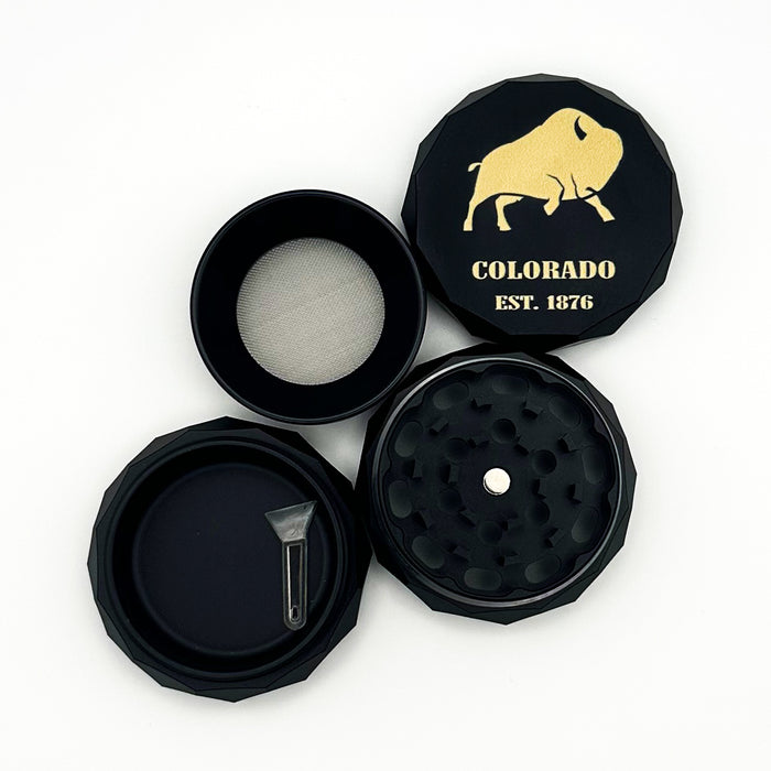 Purple Haze Faceted Grinder 4 tier 63mm Black- Buffalo