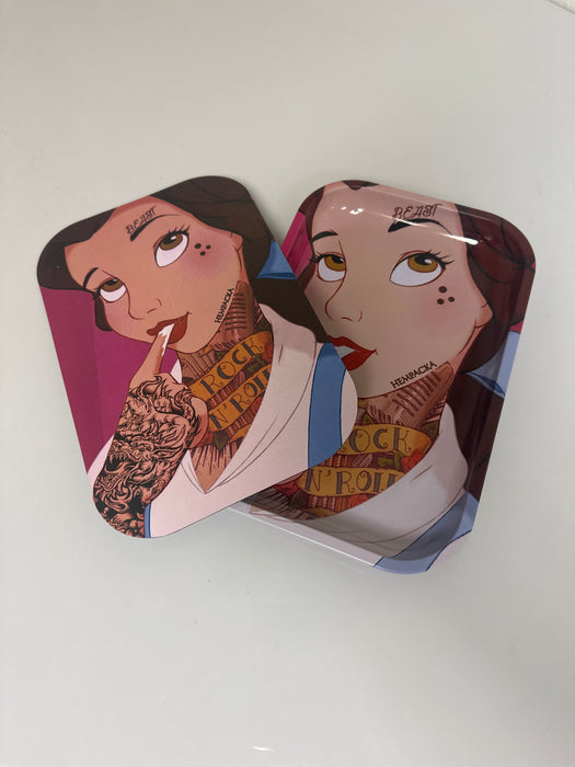 Rolling Tray Medium Girl Beast w/ Lid  11 x 7.4