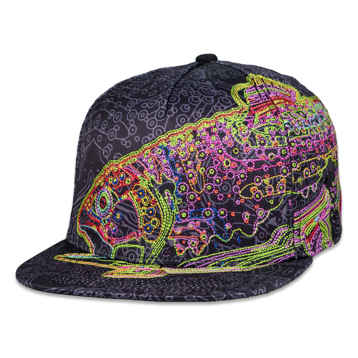 GR Snapback Hat S/M : Stanley Mouse Mandolin Jester Never Summer Green Rose Grassroots