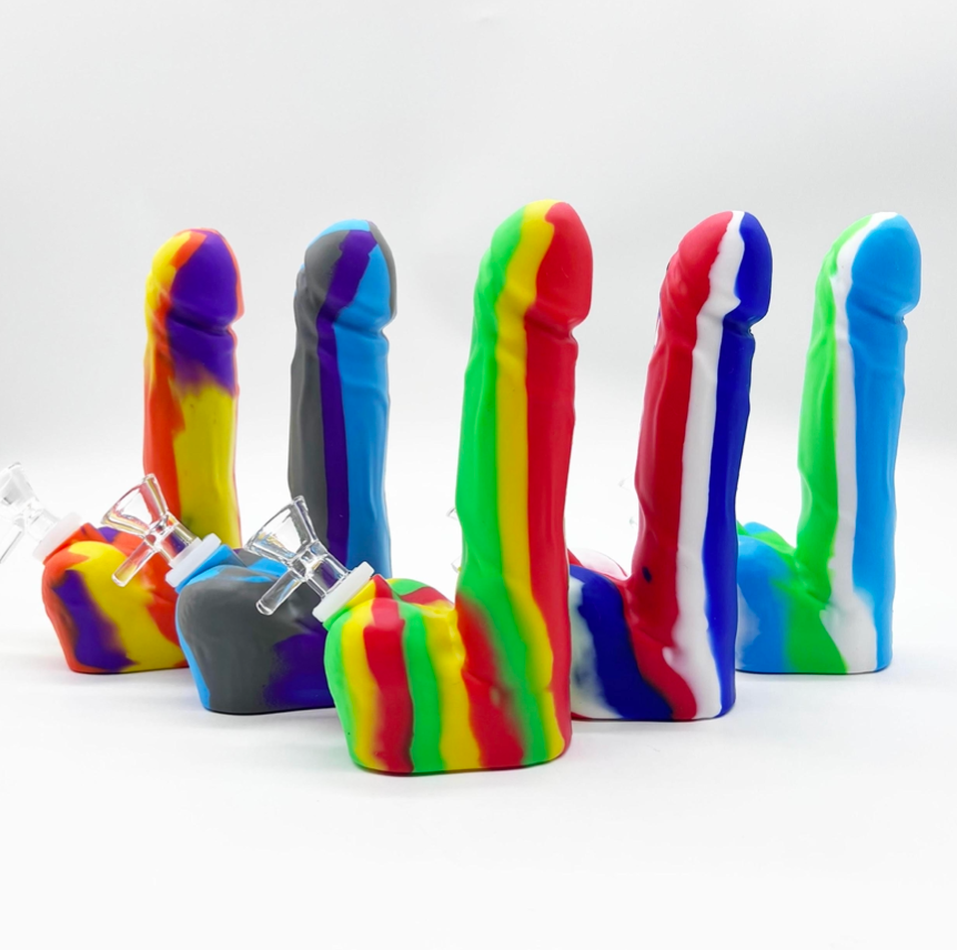 Silicone Dildo Waterpipe Rainbow  Purple Haze Smoke Shop